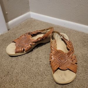 Elegant Brown Woven Sandals